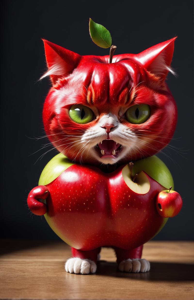 5070951-1471955670-🐱🍎😡 Angry Cat ,Apple Face  , The kitten wore a red apple suit with big and small clothes that added a bit of silliness, and the.png